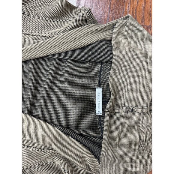 Cut Loose M Green Hooded Cardigan Jacket Drape Front Boho Longline Asymmetrical - Picture 14 of 16